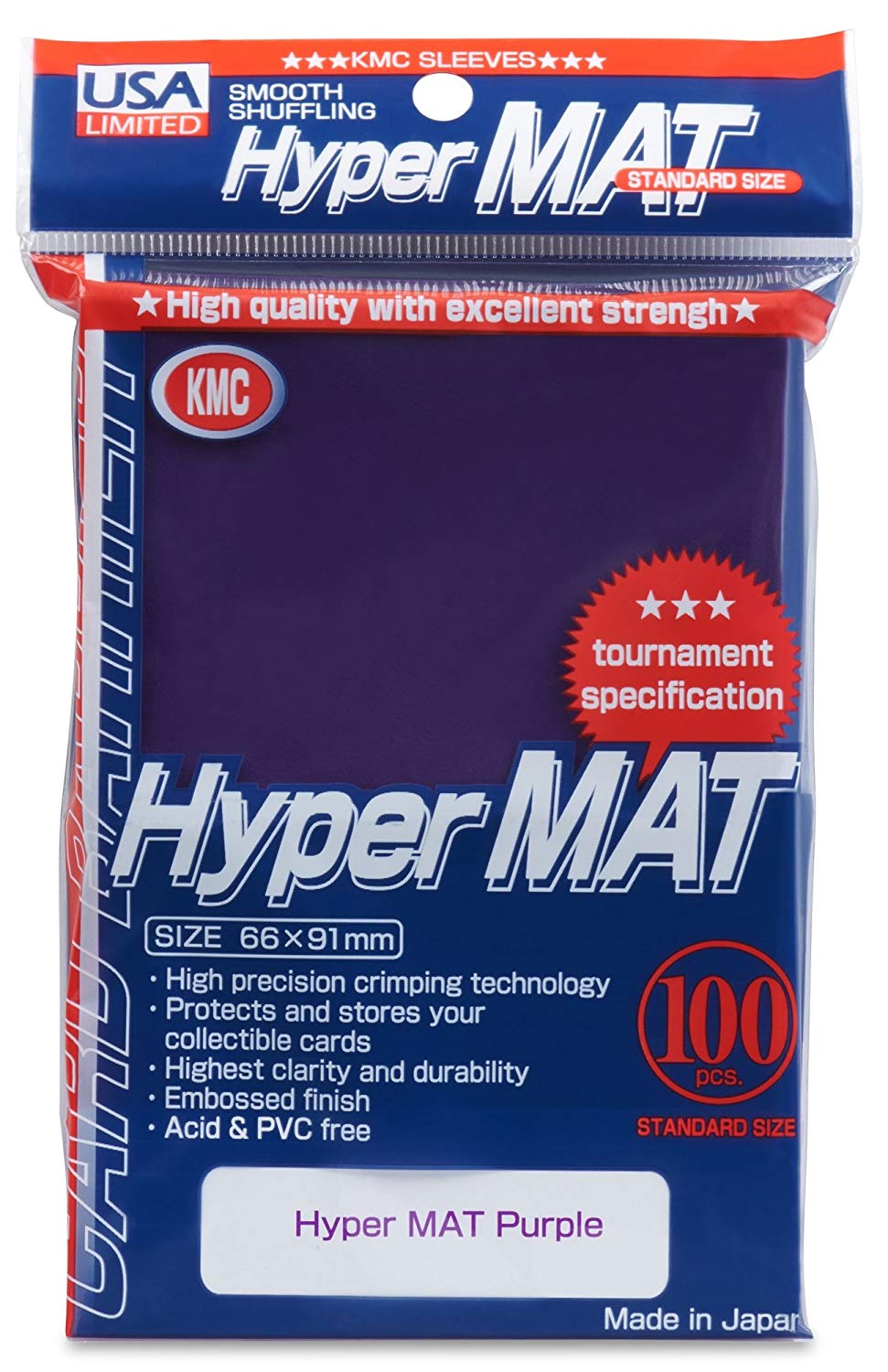 KMC Hyper Mat Standard Sleeves - Purple (100ct)